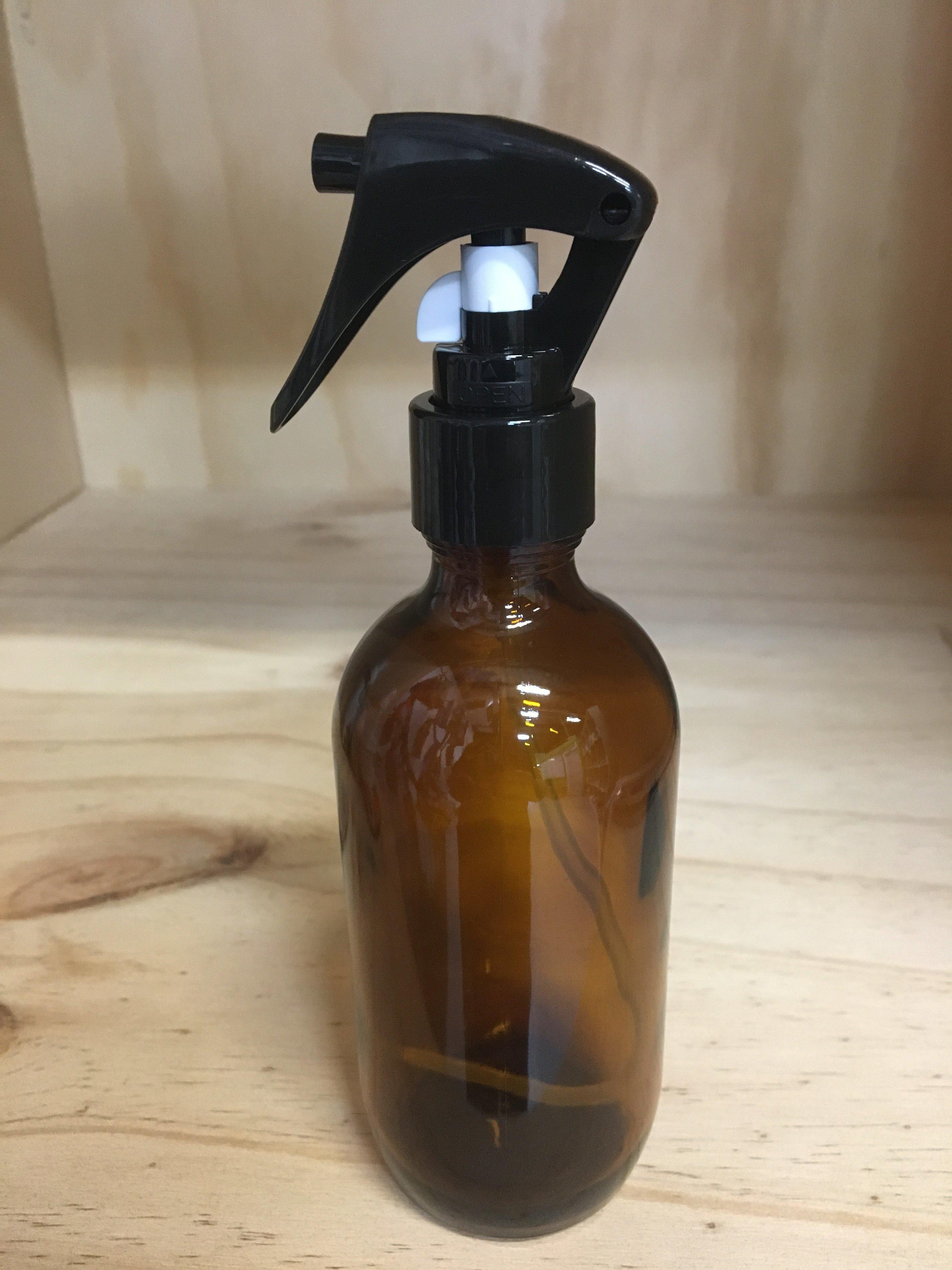 Amber Glass Bottle with Black Trigger Spray - 200mL