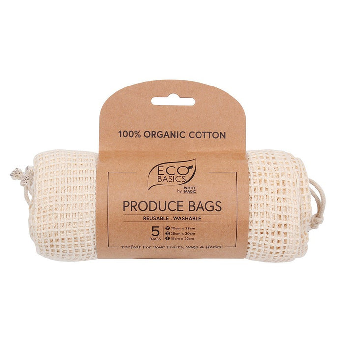 Eco Basics Produce Bags Organic Cotton Set of 5