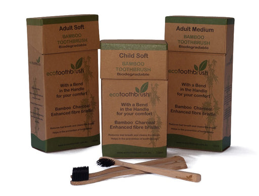 Bamboo Charcoal Toothbrush Adult Soft-Bathroom-Eco Warehouse Aus
