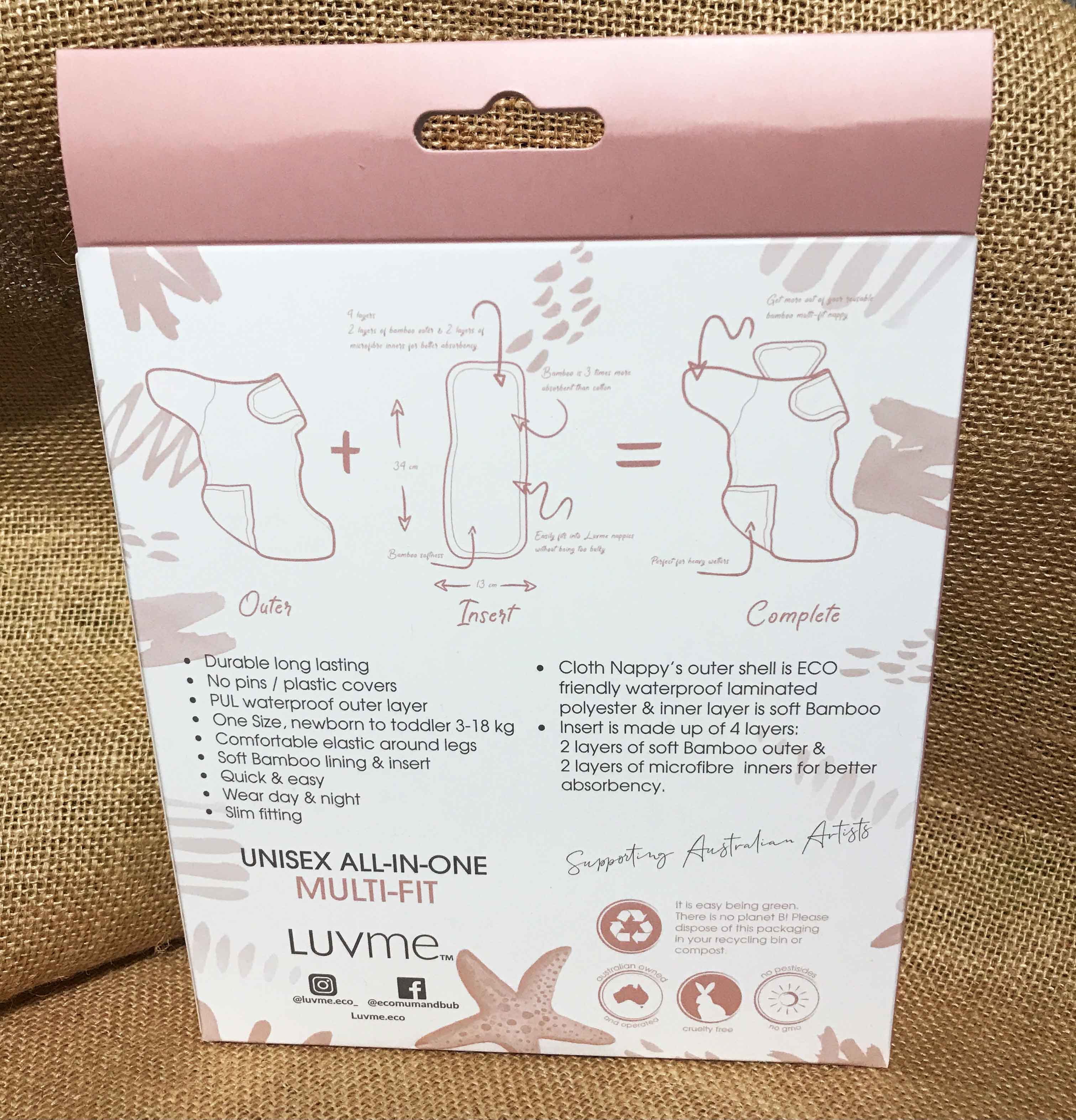 Luv Me Bamboo Reusable Cloth Nappy - Woodland