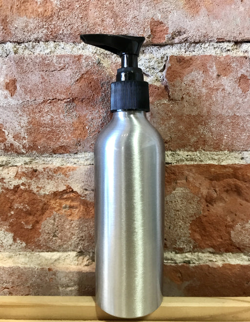 Aluminium bottle with Black Lotion Pump - 200mL