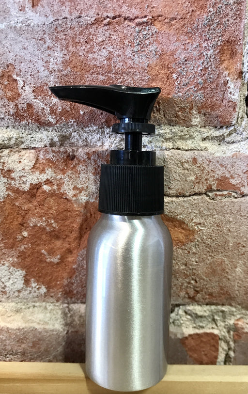 Aluminium bottle with Black Lotion Pump - 50mL