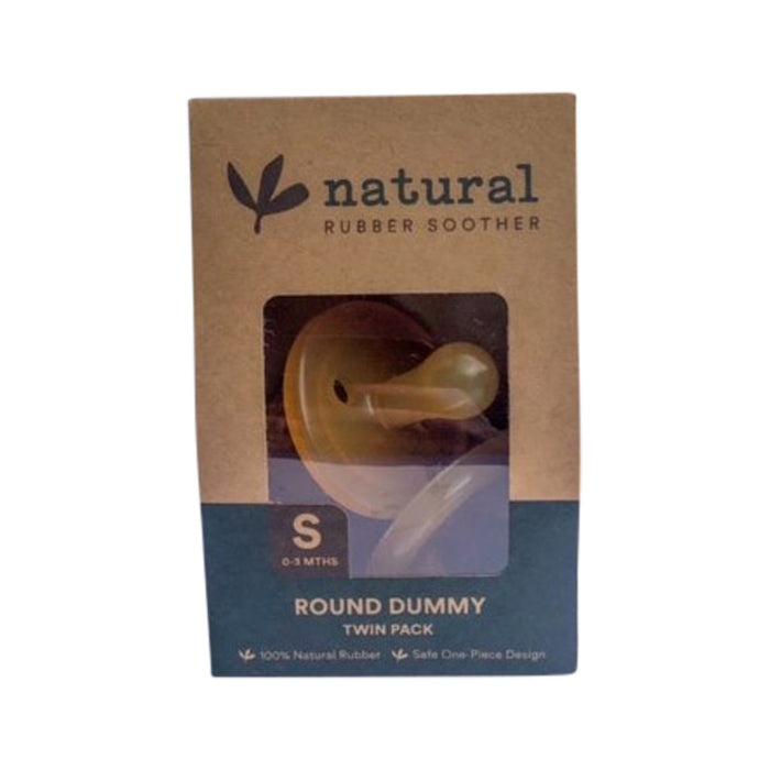Natural Rubber Soother - Round Dummy Twin Pack